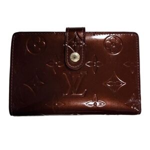 Louis Vuitton Amarante Burgandy Vernis Patent Monogram Kisslock Wallet